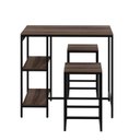 Ver imagem 2 de Mesa Bistrô Active 100cm 2 Banquetas Yescasa Marrom/Nogal/Preto