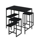 Ver imagem 7 de Mesa Bistrô 100cm 2 Banquetas Active Yescasa Preto/Ônix