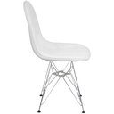 Ver imagem 4 de Kit 2 Cadeiras Estofadas Charles Eames Eiffel Botonê com Pés de Metal Cromado Branco Multicolorido