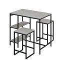 Ver imagem 7 de Mesa Bistrô 100cm 2 Banquetas Active Yescasa Branco/Snow/Preta