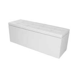 Kit Painel e Calçadeira Baú Queen 1,60m Roma Corano Branco - Pallazio - 7