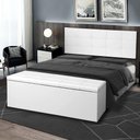 Ver imagem 6 de Kit Painel e Calçadeira Baú Queen 1,60m Roma Corano Branco - Pallazio