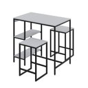 Ver imagem 7 de Mesa Bistrô 100cm com 2 Banquetas Active Yescasa Branco/Chess/Preta
