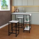 Ver imagem 1 de Mesa Bistrô 100cm com 2 Banquetas Active Yescasa Branco/Chess/Preta
