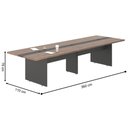Ver imagem 3 de Mesa de Reunião Retangular 8 Lugares Moderno MDP BP 40mm 360cm Noce Preto Casah