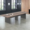 Ver imagem 2 de Mesa de Reunião Retangular 8 Lugares Moderno MDP BP 40mm 360cm Noce Preto Casah