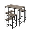 Ver imagem 7 de Mesa Bistrô 100cm 2 Banquetas Active Yescasa Marrom/Carvalho/Preto