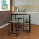 Ver imagem 1 de Mesa Bistrô 100cm 2 Banquetas Active Yescasa Marrom/Carvalho/Preto