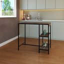 Ver imagem 6 de Mesa Bistrô 100cm 2 Banquetas Active Yescasa Marrom/Carvalho Dark/Preto