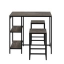 Ver imagem 2 de Mesa Bistrô 100cm 2 Banquetas Active Yescasa Marrom/Carvalho Dark/Preto