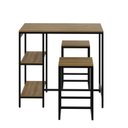 Ver imagem 2 de Mesa Bistrô 100cm 2 Banquetas Active Yescasa Marrom/Lâmina Mel/Preto