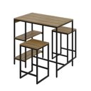 Ver imagem 7 de Mesa Bistrô 100cm 2 Banquetas Active Yescasa Marrom/Lâmina Mel/Preto