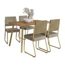 Ver imagem 3 de Conjunto Sala de Jantar Ava 4 Lugares Tampo MDP Dourado 120cm Móveis Carraro
