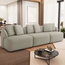 Ver imagem 2 de Sofá 4 Lugares para Sala de Estar Living 294cm Arlo F04 Linho Bege - Lyam Decor