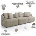 Ver imagem 3 de Sofá 4 Lugares para Sala de Estar Living 288cm Arlo F04 Linho Bege - Lyam Decor