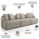 Ver imagem 4 de Sofá 4 Lugares para Sala de Estar Living 294cm Arlo F04 Linho Bege - Lyam Decor