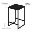 Ver imagem 3 de Banqueta Média 38x36x60cm Active Yescasa Preto/Ônix