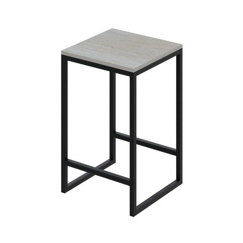 Banqueta Média 38x36x60cm Active Yescasa Branco/Snow/Preta