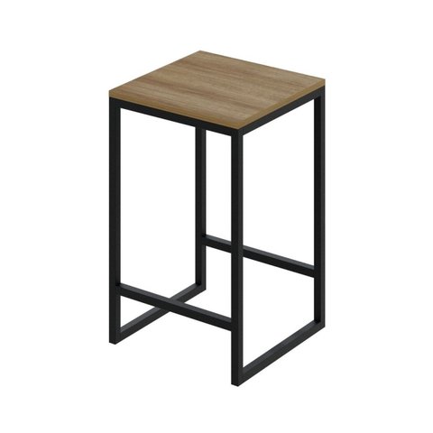 Banqueta Média 38x36x60cm Active Yescasa Marrom/Lâmina Mel/Preto