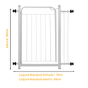 Ver imagem 2 de Portão Pet Grade Proteção 80cm Branco Criança Bebê Cachorro Cão com Extensor 10cm Itagold