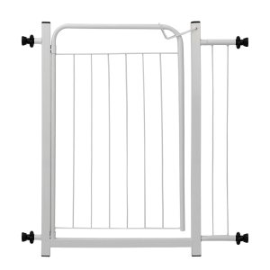 Portão Pet Grade Proteção 80cm Branco Criança Bebê Cachorro Cão com Extensor 10cm Itagold