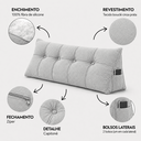 Ver imagem 6 de Almofada Encosto Triangular Cama Leitura Cabeceira Boucle