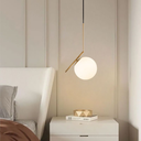 Ver imagem 6 de Luminária Pendente Lustre Inclinado Jabuticaba Dourado Bola Globo Esfera Opaco Leitoso Moderno Luxo