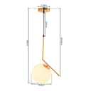 Ver imagem 7 de Luminária Pendente Lustre Inclinado Jabuticaba Dourado Bola Globo Esfera Opaco Leitoso Moderno Luxo 