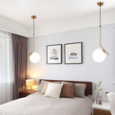 Ver imagem 4 de Luminária Pendente Lustre Inclinado Jabuticaba Dourado Bola Globo Esfera Opaco Leitoso Moderno Luxo 