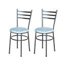 Ver imagem 1 de 2 Cadeiras para Mesa Epoxi Preta Craqueada Assento Floral:floral Gelo