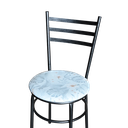 Ver imagem 5 de 2 Cadeiras para Mesa Epoxi Preta Craqueada Assento Floral:floral Gelo