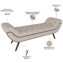Ver imagem 5 de Puff Recamier Decorativo com Tachas 140 cm Santorini P05 Linho Cru - Lyam Decor