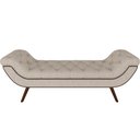 Ver mais imagens de Puff Recamier Decorativo com Tachas 140 cm Santorini P05 Linho Cru - Lyam Decor