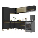 Ver imagem 3 de Cozinha Completa de Canto Veneza GB Multimóveis MP2052 com Armário e Balcão Preta