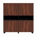 Ver imagem 5 de Armário Estante para Escritório com 8 Portas de Abrir e 2 Nichos F5 Office Marrom/Louro Preto com Pr