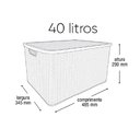Ver imagem 2 de Caixa Organizadora Rattan Com Tampa 40 Litros ARQPLAST Marrom