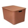 Caixa Organizadora Rattan Com Tampa 40 Litros ARQPLAST Marrom - 1
