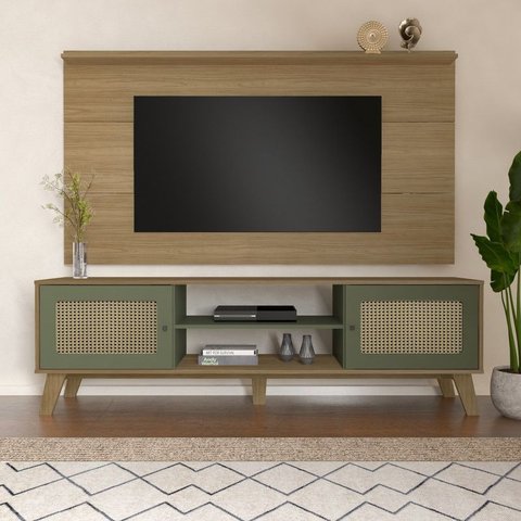 Conjunto Sala de Estar: Rack Charlotte + Painel Slim