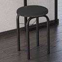 Ver imagem 2 de Kit 2 Banquetas Baixas para Cozinha em Aço Manu Sintético I01 Preto - Mpozenato