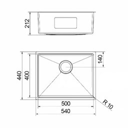 Cuba Docol Bistrô 50x40 90021124016 Inox Escovado Inox Escovado 90021124016 - 2