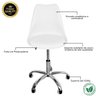 Cadeira Secretária com Base Giratória Estofada Ícaro Branco - 3