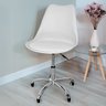 Cadeira Secretária com Base Giratória Estofada Ícaro Branco - 1