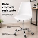 Ver imagem 5 de Cadeira Secretária com Base Giratória Estofada Ícaro Branco