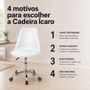 Ver imagem 4 de Cadeira Secretária com Base Giratória Estofada Ícaro Branco