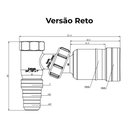 Ver imagem 2 de Kit Adaptador Articulado Blukit para Saída de Máquina de Lavar Roupa/louça com Mangueira 2,2m Cinza