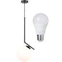 Ver imagem 1 de Luminária Pendente Jabuticaba 45cm Angular Globo Vidro 15cm Teto Gimpo Kjdd-e-059-12 + 1 Lâmpada Led