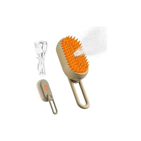 Escova a Vapor 3 em 1 para Pets - Limpeza, Massagem e Higienização para Cães e Gatos