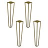 Kit 4 Pés de Metal 30 Cm Mesa de Canto Rack e Puffs Dourado - 1