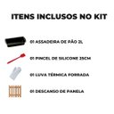 Ver imagem 2 de Forma de Pão Retangular Grande Antiaderente 2l + Luva Térmica + Pincel Vermelho + Descanso de Panela