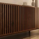 Ver imagem 3 de Rack Grande 180 cm Madeira Ripado TV 75 Moderno Castanho Linn Idimex